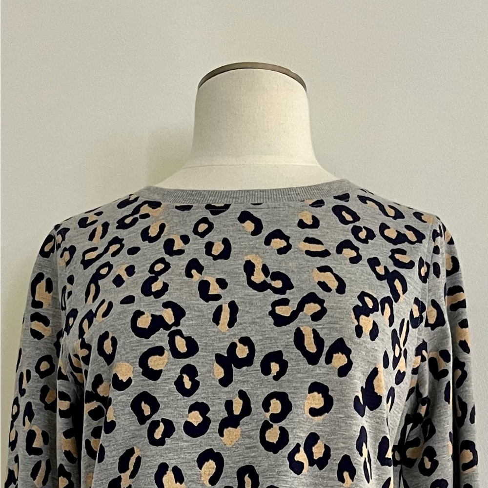 APC Rue Madam Paris Cotton Knit Dress Leopard Print Long Sleeve Zipper Pockets